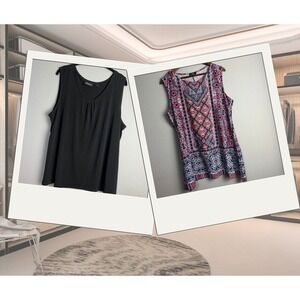 Lot of 2 Avenue & Cocomo Tank Top Bundle Sleeveless Casual Comfy Plus 22/24 Size